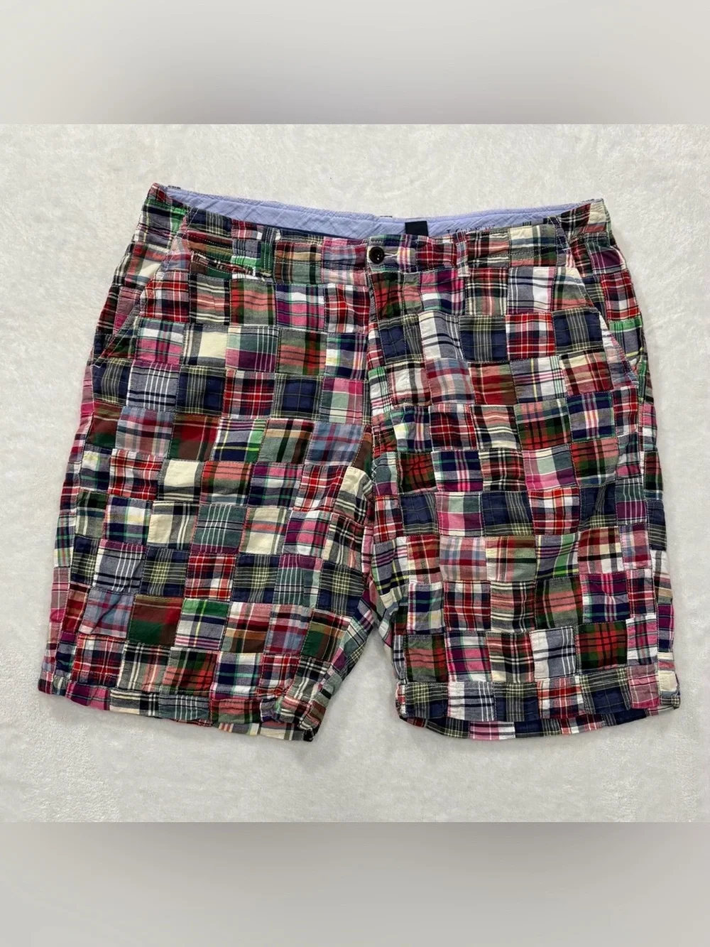J Crew Y2K Field Short Madras Patchwork Shorts Men's size 36